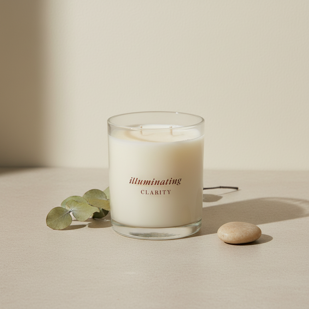 EVRten Illuminate Clarity Candle in elegant setting